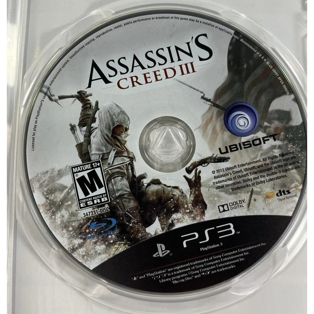 Assassin's Creed III (Sony PlayStation 3, 2012) Complete  PS3